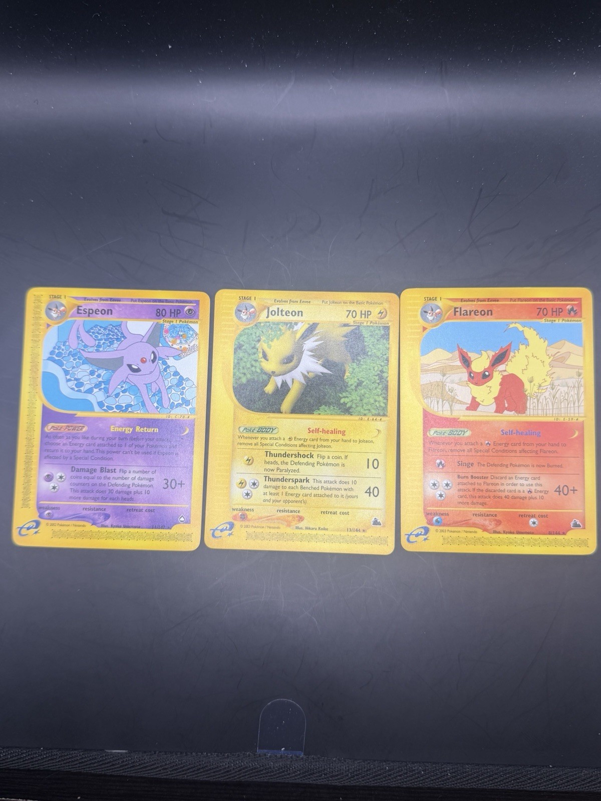 Pokémon Aquapolis Skyridge Espeon Flareon Jolteon Lot of 3 Ereader
