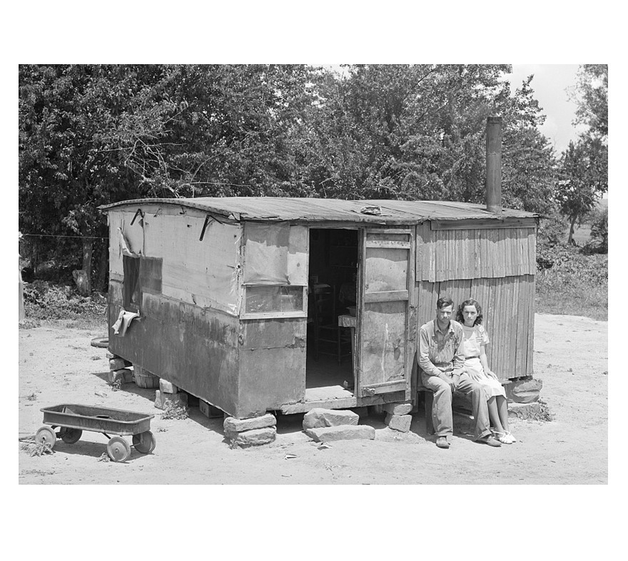 Great Depression Shack PHOTO House Family Oklahoma WPA 1939