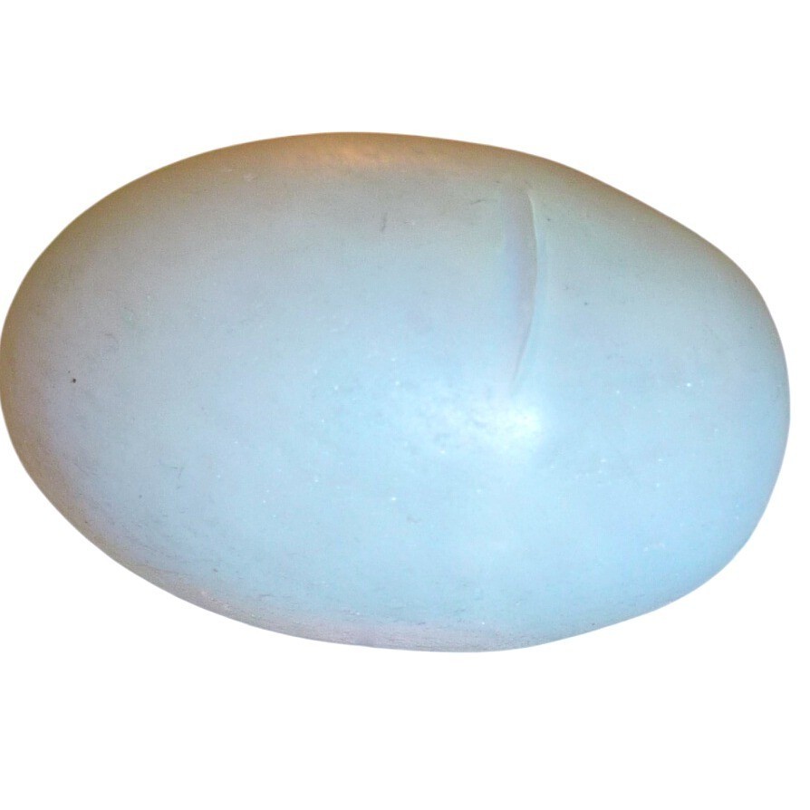 Vintage Semi Translucent Light Blue Moonstone Glass Opaline Egg Decor