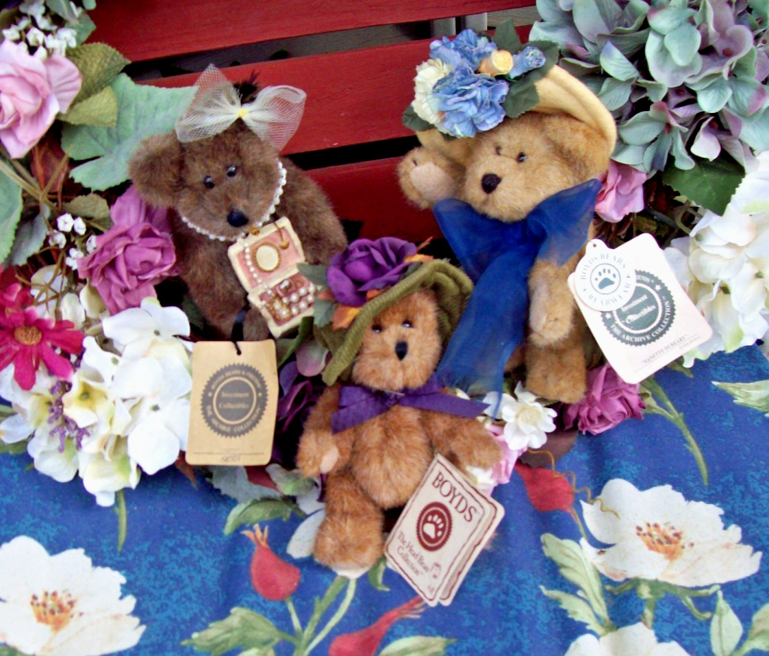Boyds Mini Bears NANETTE DUBEARY, GLITZY & CLAUDETTE BEARDEAUX  Set of Three 6
