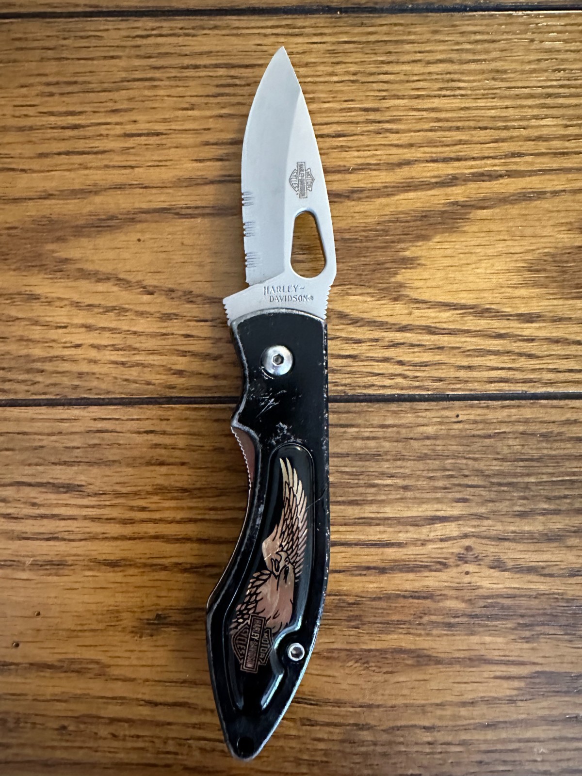 1998 vintage Harley Davidson HD-4 liner lock pocketknife, hardened 440, see/read