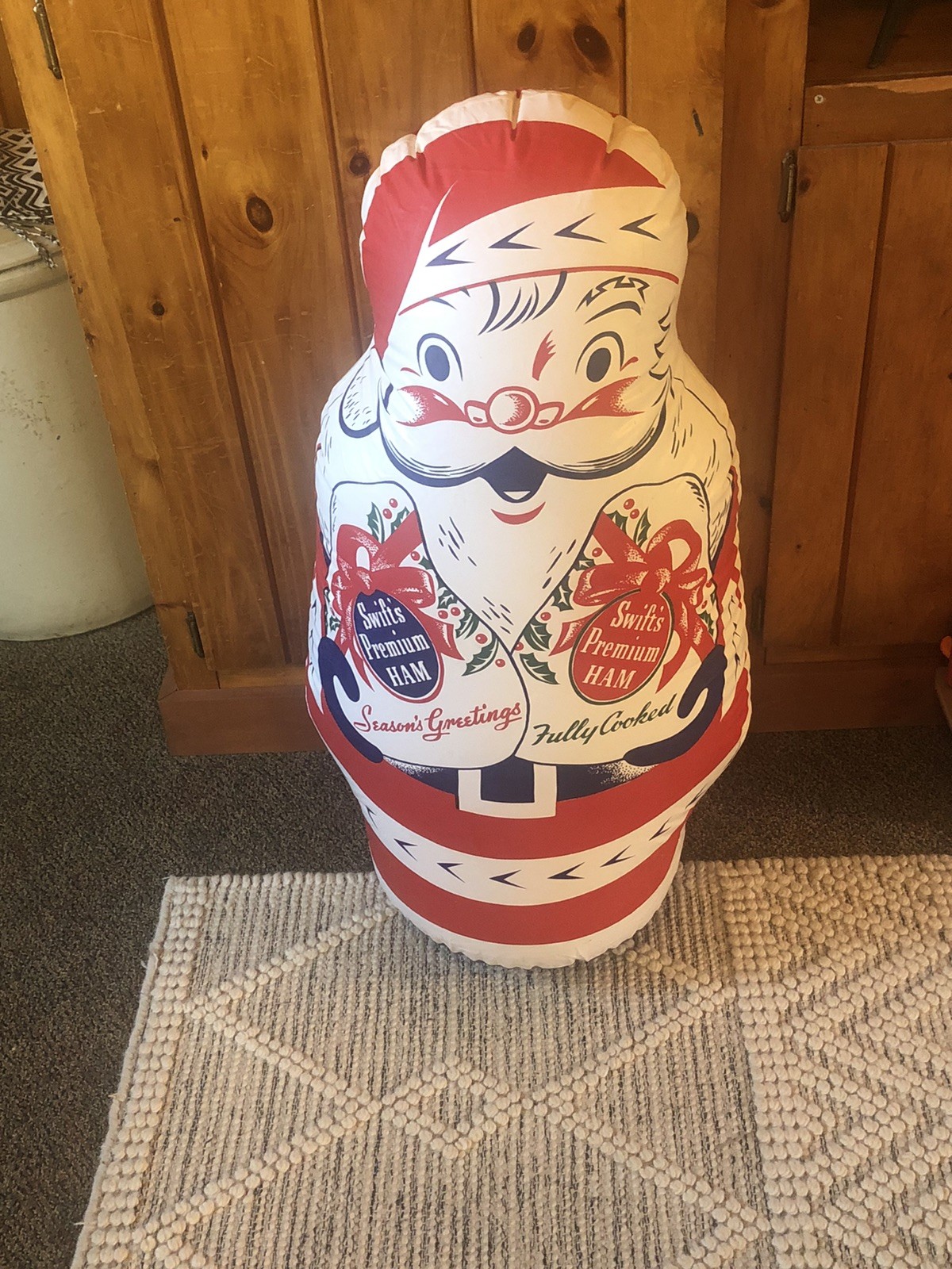 VTG Swifts Premium Ham Christmas Store Display Double Sided Blowup Punching Bag