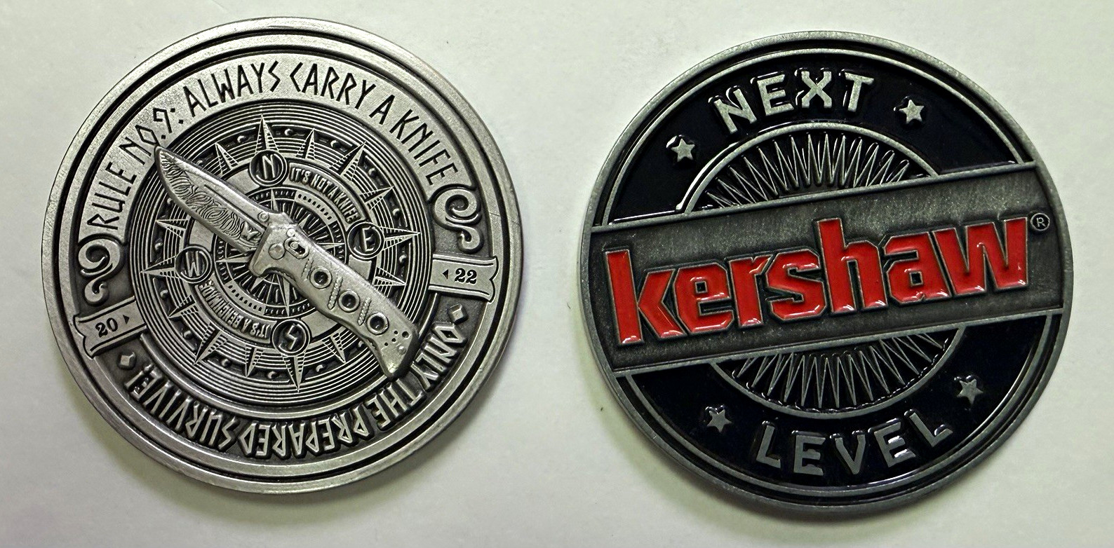 Kershaw Challenge Coin and Benchmade Challenge Coin