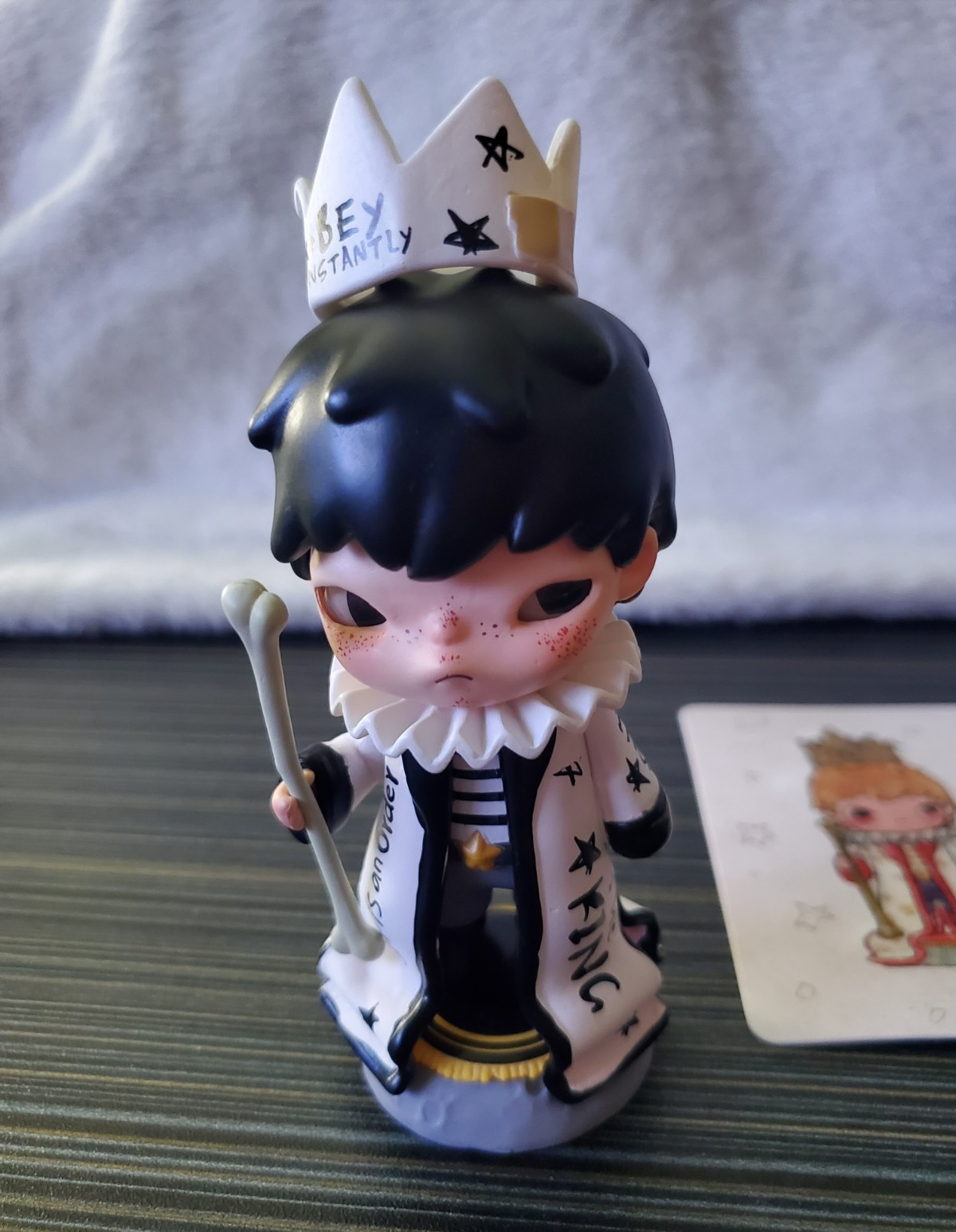 Hirono King  custom figurine, removable magnetic crown & staff wand