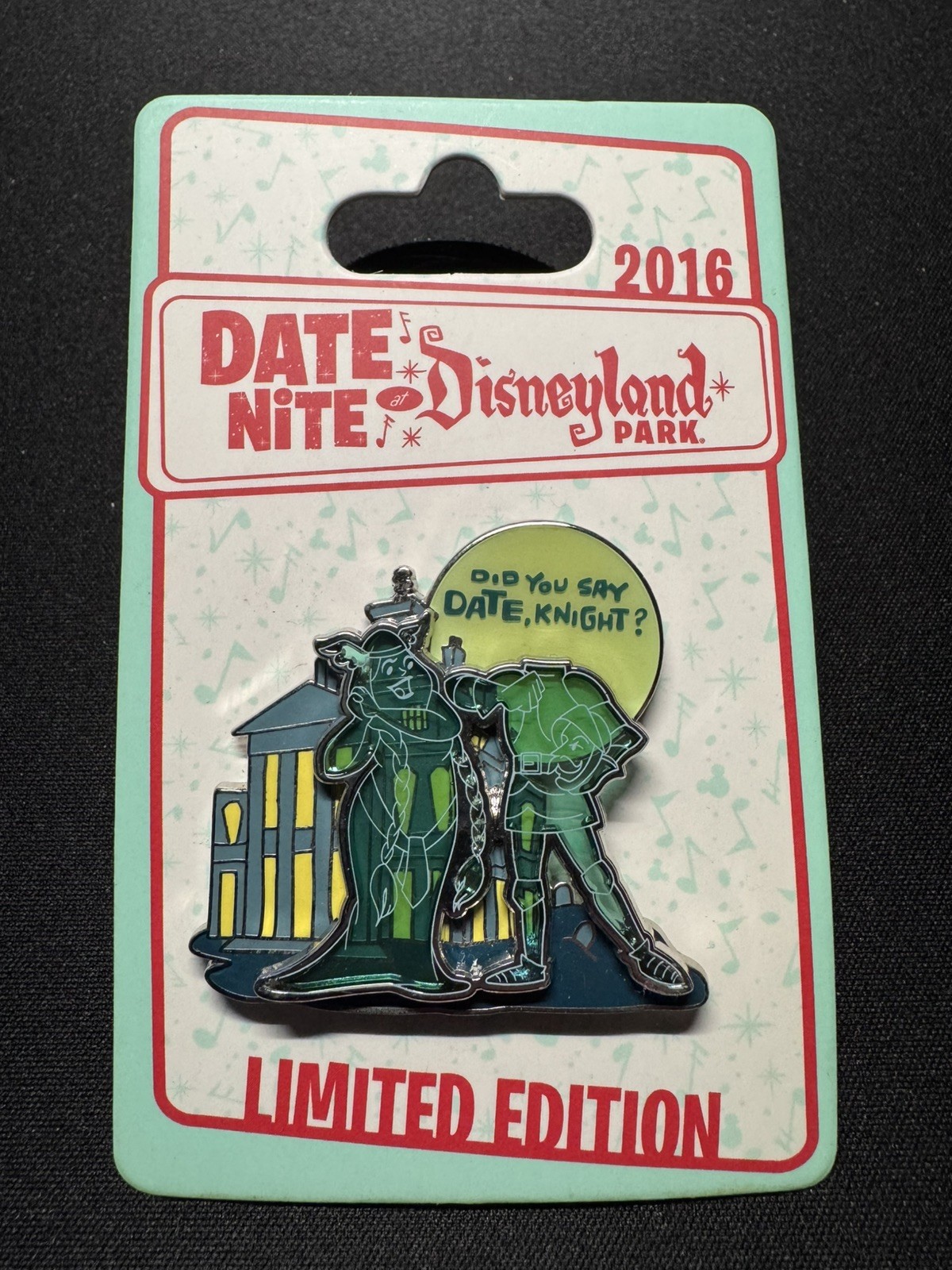 Disney Date Night Nite at Disneyland Pin 2016 - Haunted Mansion Knight LE