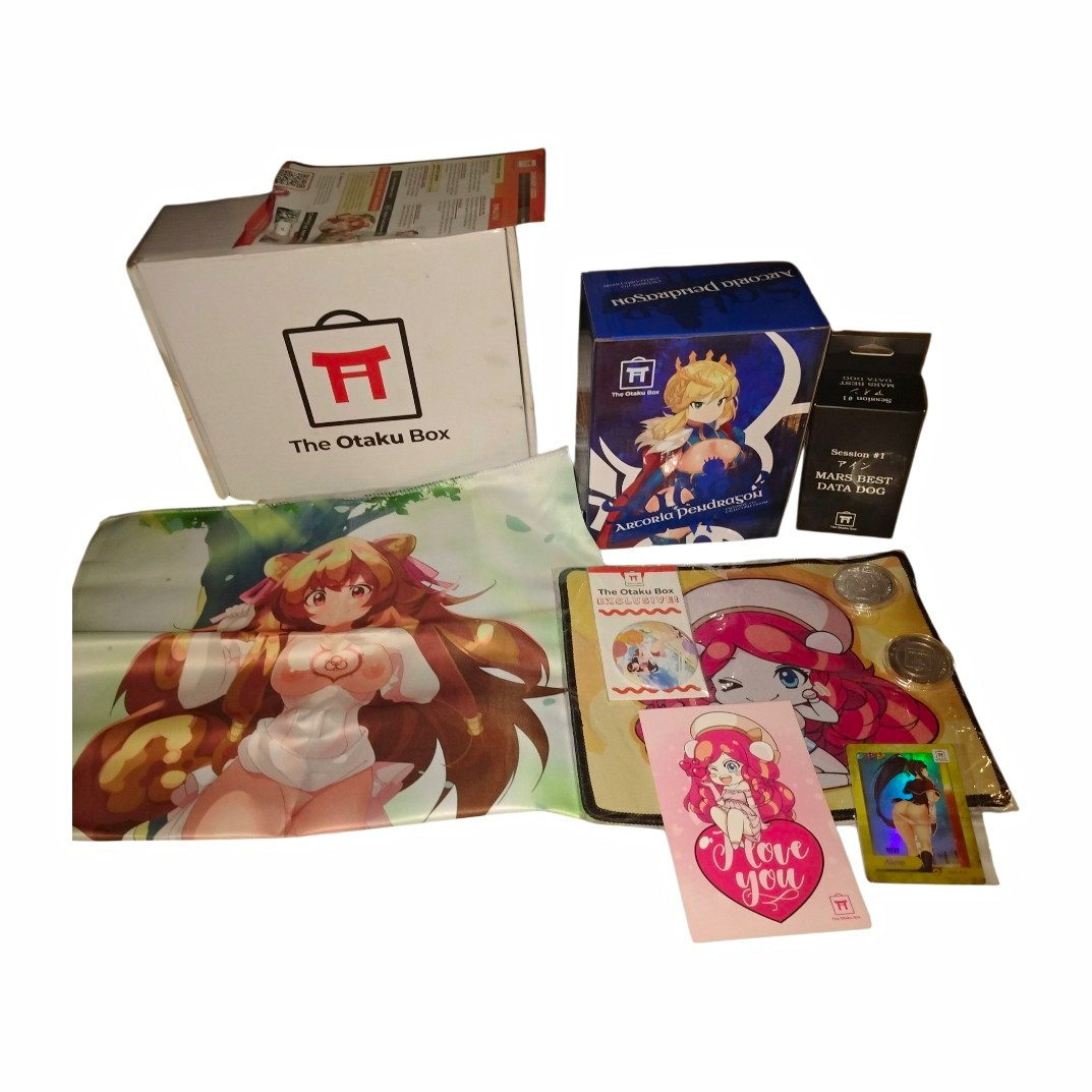 The Otaku Box Anime & Manga Collectible Lot w/ Mouse, Figure, Assorted Items