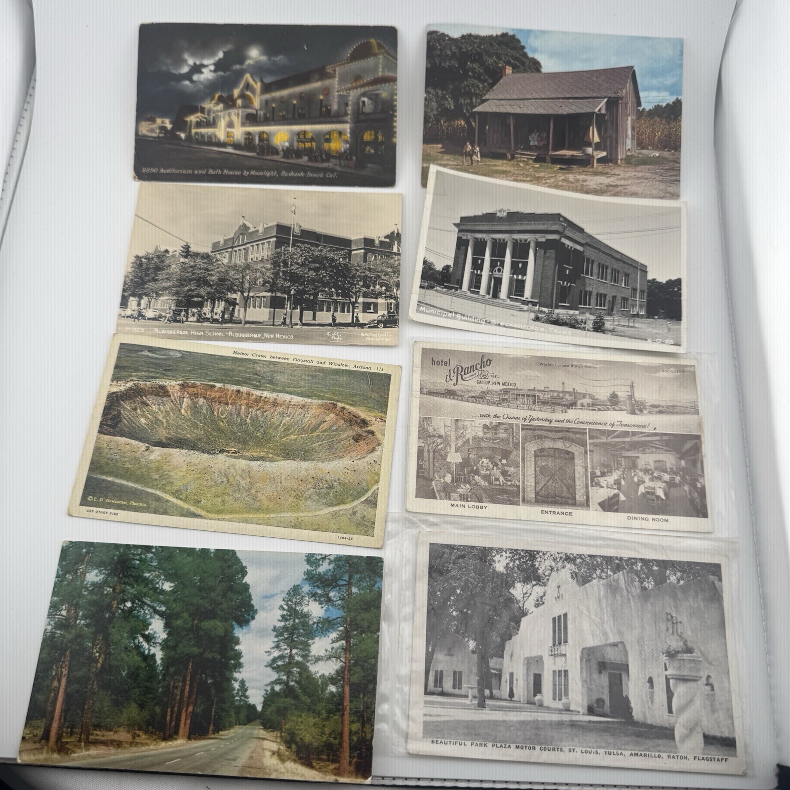 21 Vintage Postcard Lot RPPC Route 66 Motels California Arizona Texas 1920s-50s