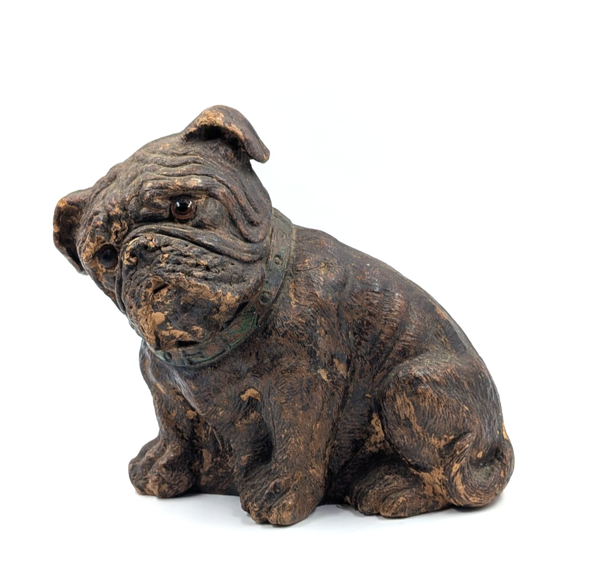 Vintage 1930s 40s Syroco Wood Pulp Bulldog Figure Doorstop Farmhouse Decor