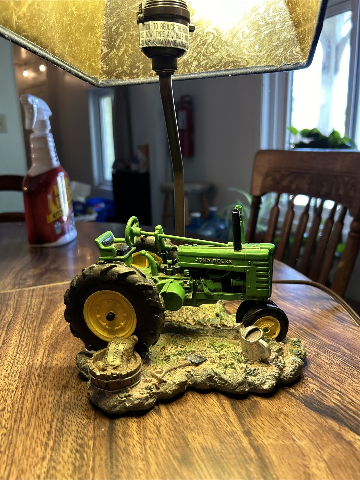 John Deere Tractor Table Lamp Vintage 1999 With Shade Working Super Rare Farming