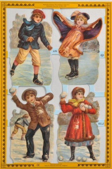 Mamelok English Embossed Scrap Die Cut - Winter\'s Children  WOW    A51