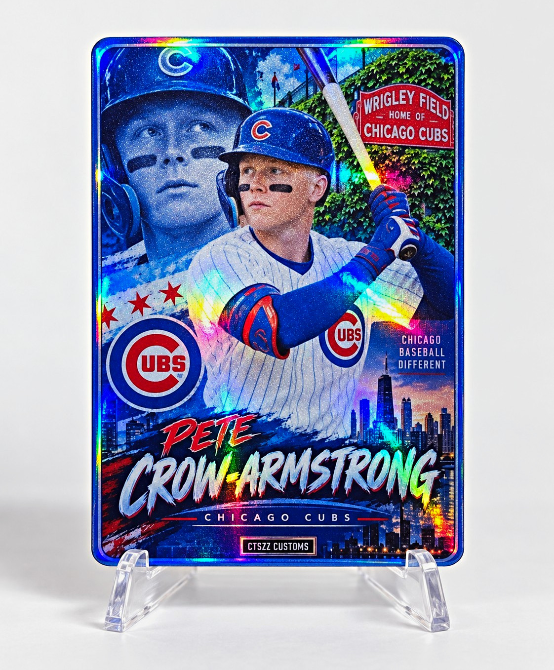 CTSZZ Customs Pete Crow-Armstrong Chicago Cubs Baseball Card Custom PCA