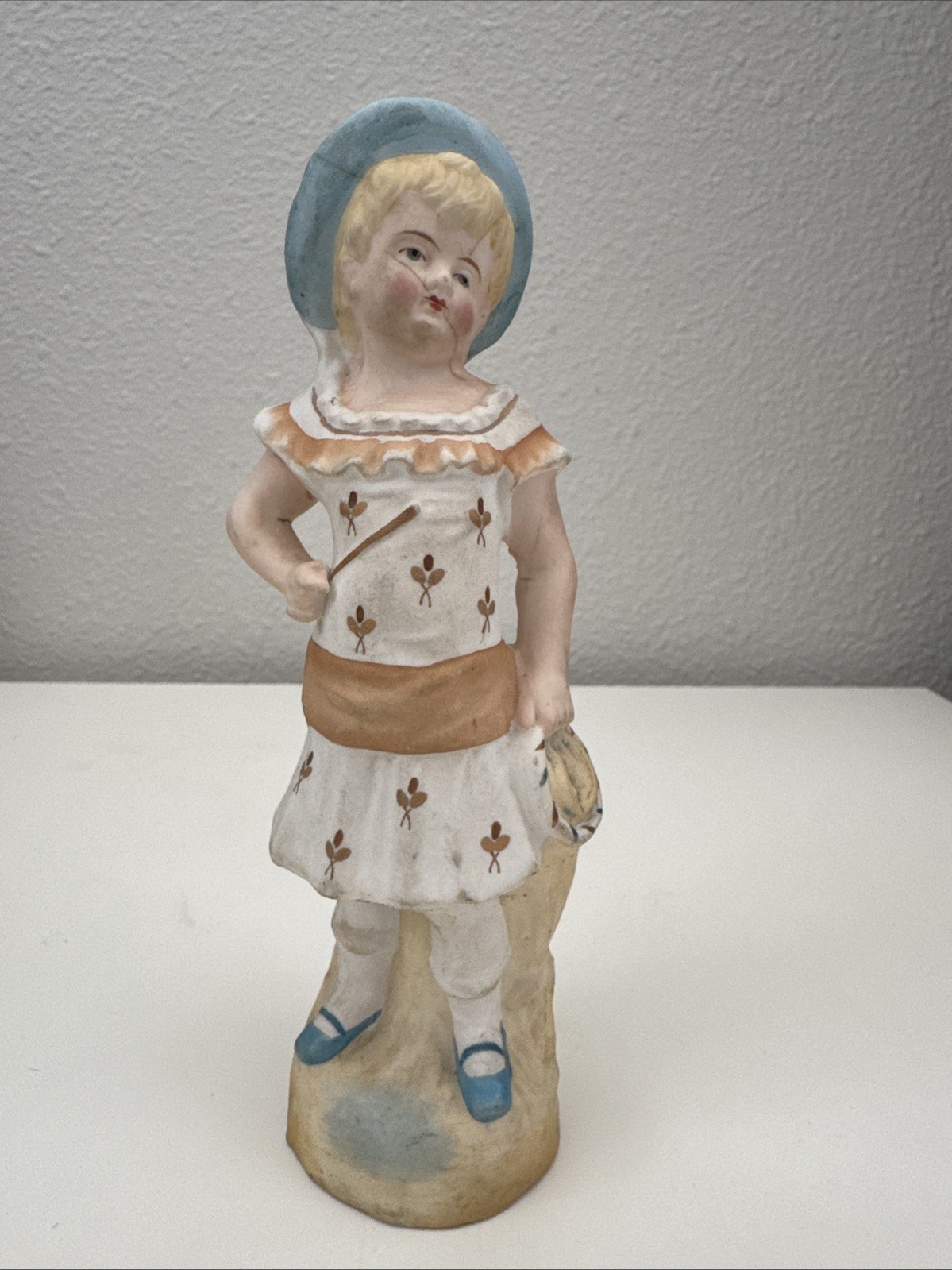 Antique German Bisque  Hand Painted Rare Girl Figure 7\