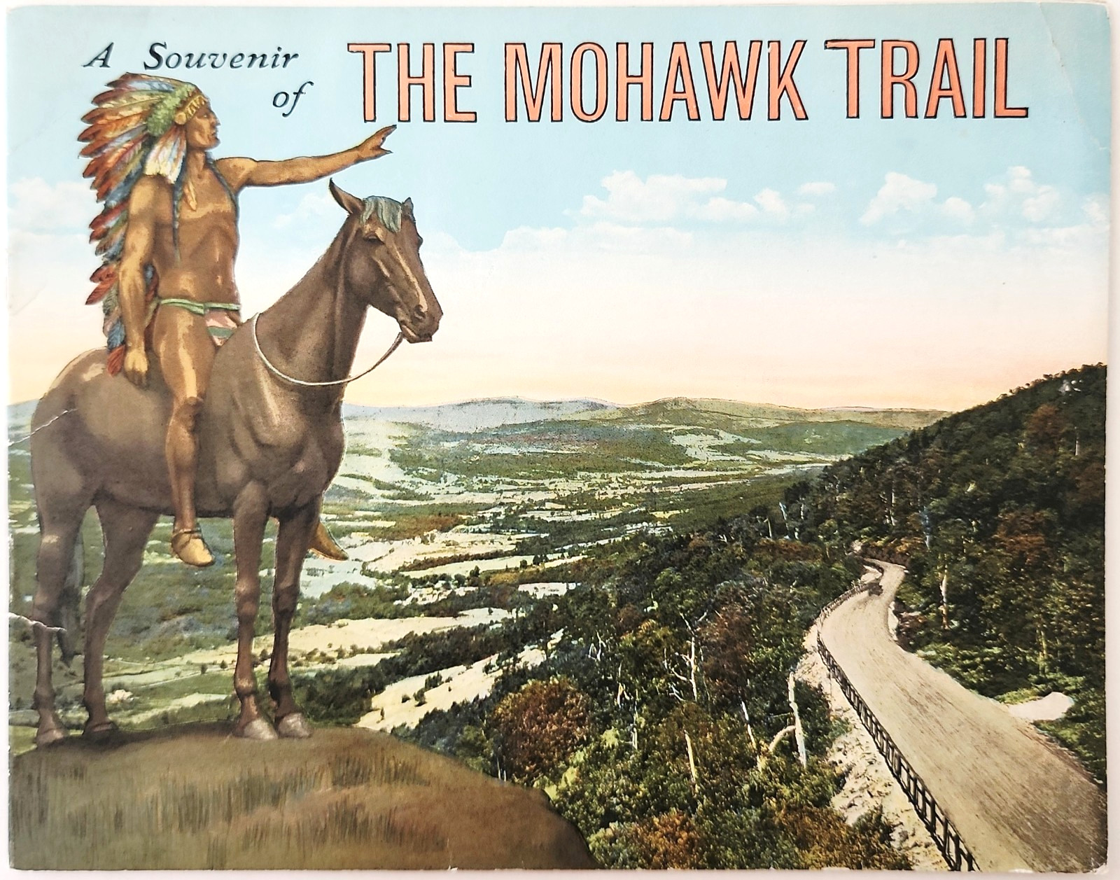 1930s Mohawk Trail Massachusetts Souvenir Booklet Colorized View Berkshire Hills