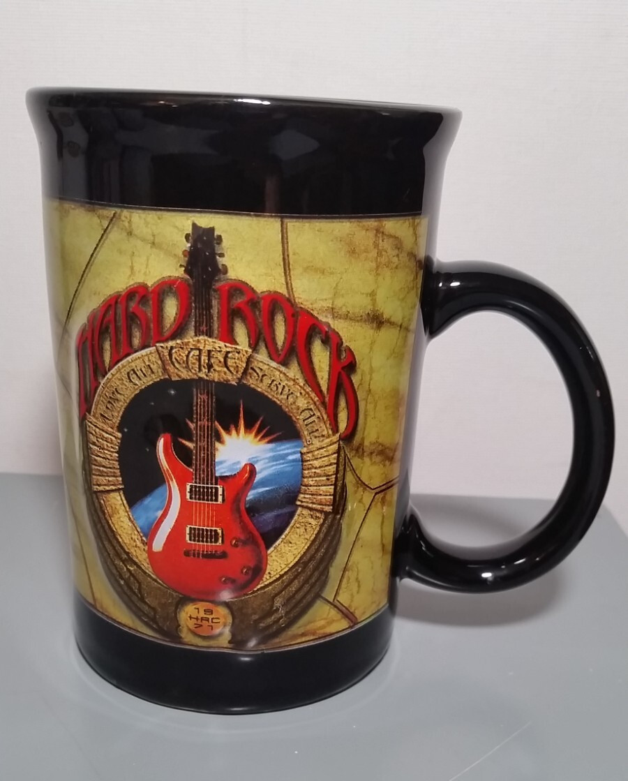Hard Rock Cafe Mug Guitar Logo, Raised Features, Love All Serve All, 16oz