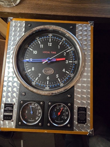 Charles Lindbergh Airfield Spirit Of St. Louis Wall Clock Barometer Thermometer