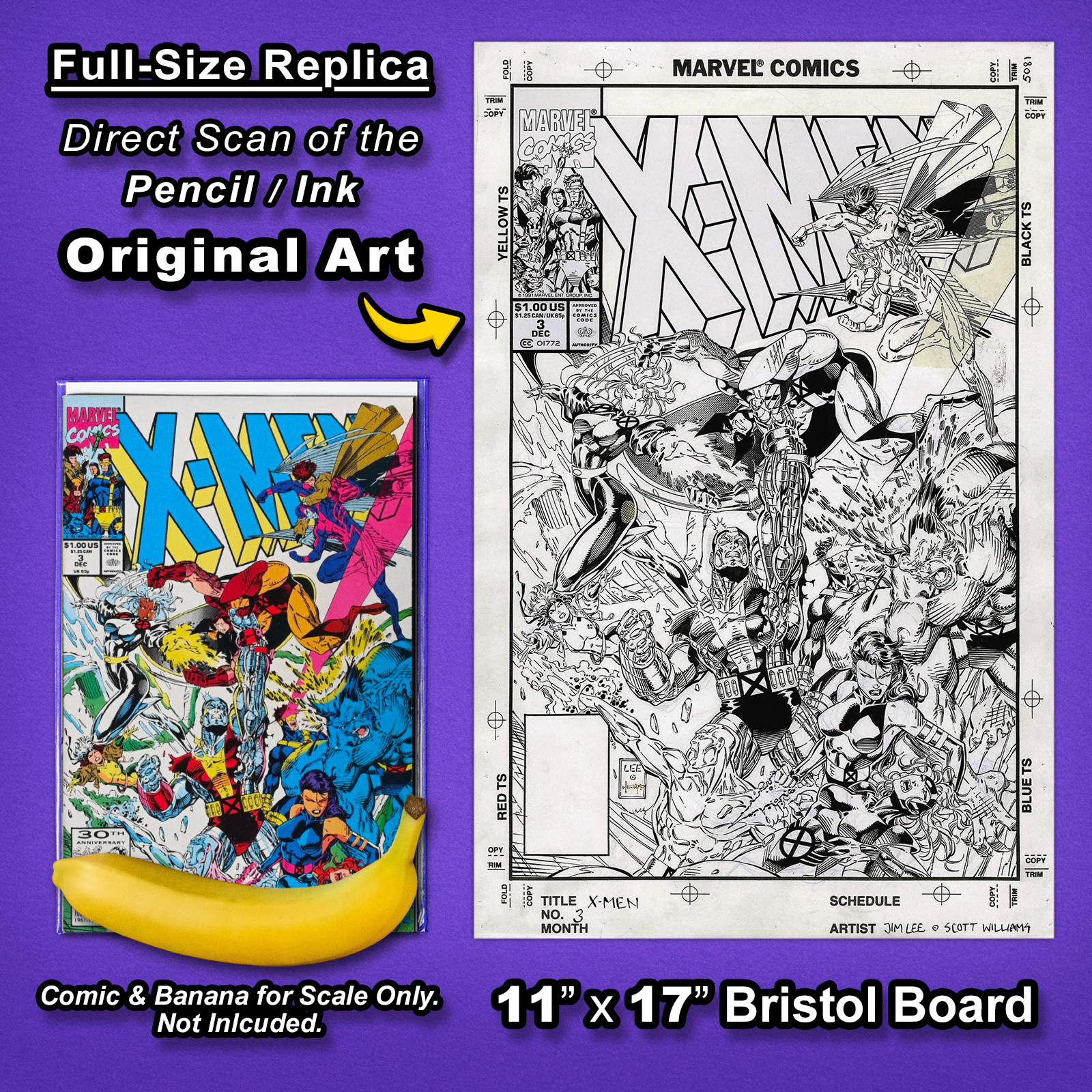 X-MEN #3 (1991) Cover Art 🔥 JIM LEE 11