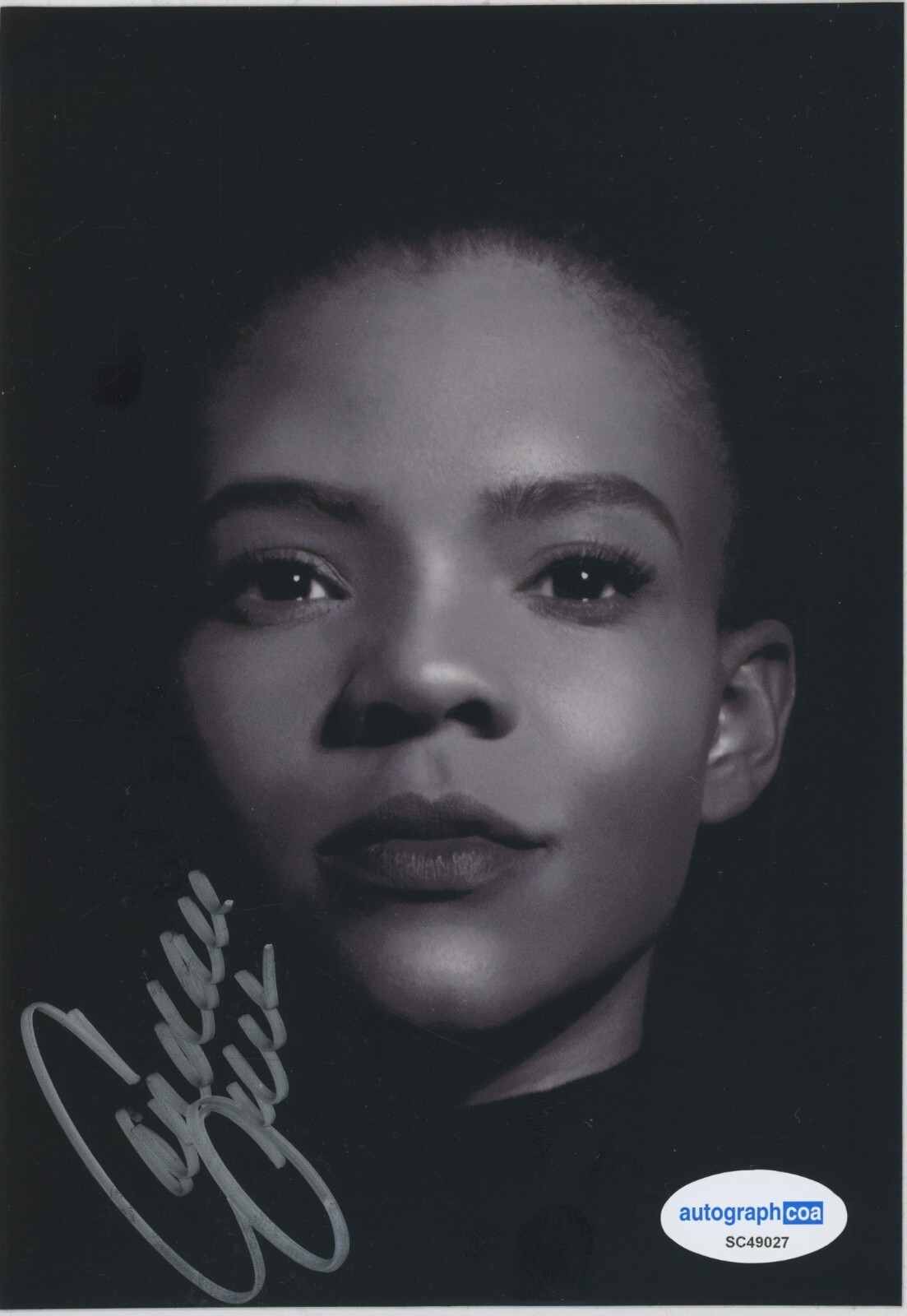 CANDACE OWENS SIGNED 5x7 PHOTO STICKER BLACKOUT TRUMP 2024 AUTOGRAPH ACOA