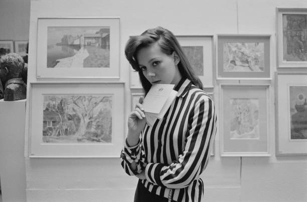 English actress Francesca Annis attending an exhibition at Royal A- Old Photo