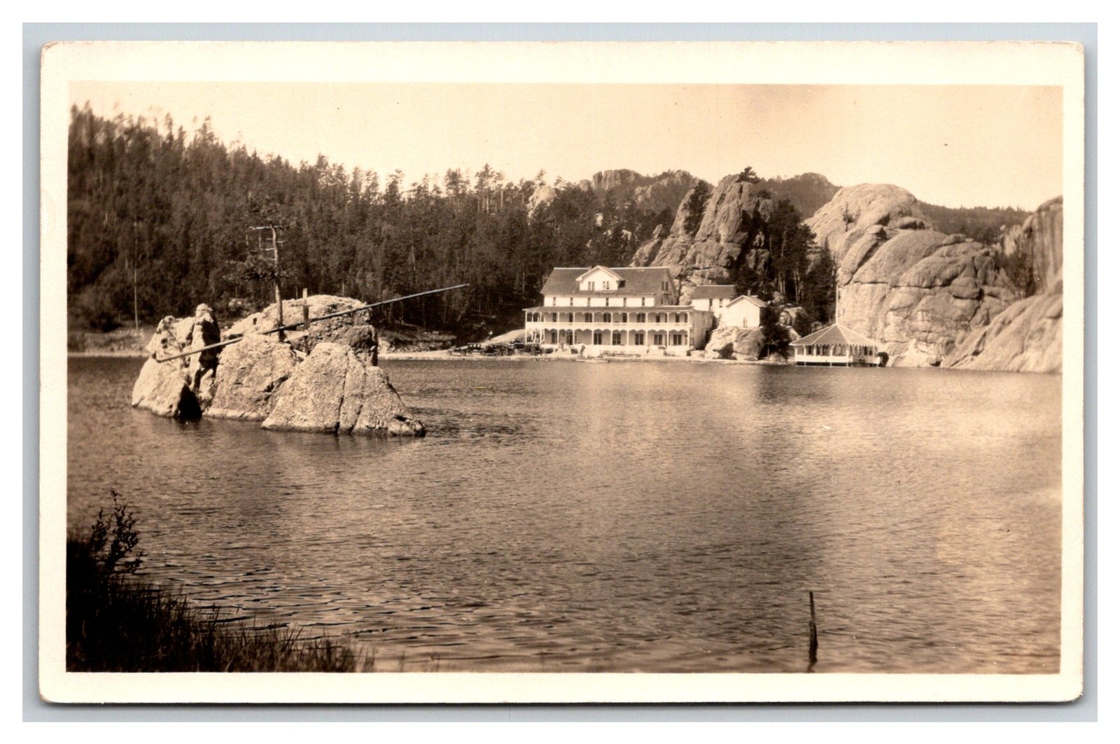RPPC Sylvan Lake SD ~ Hotel , Black Hills Custer State Park