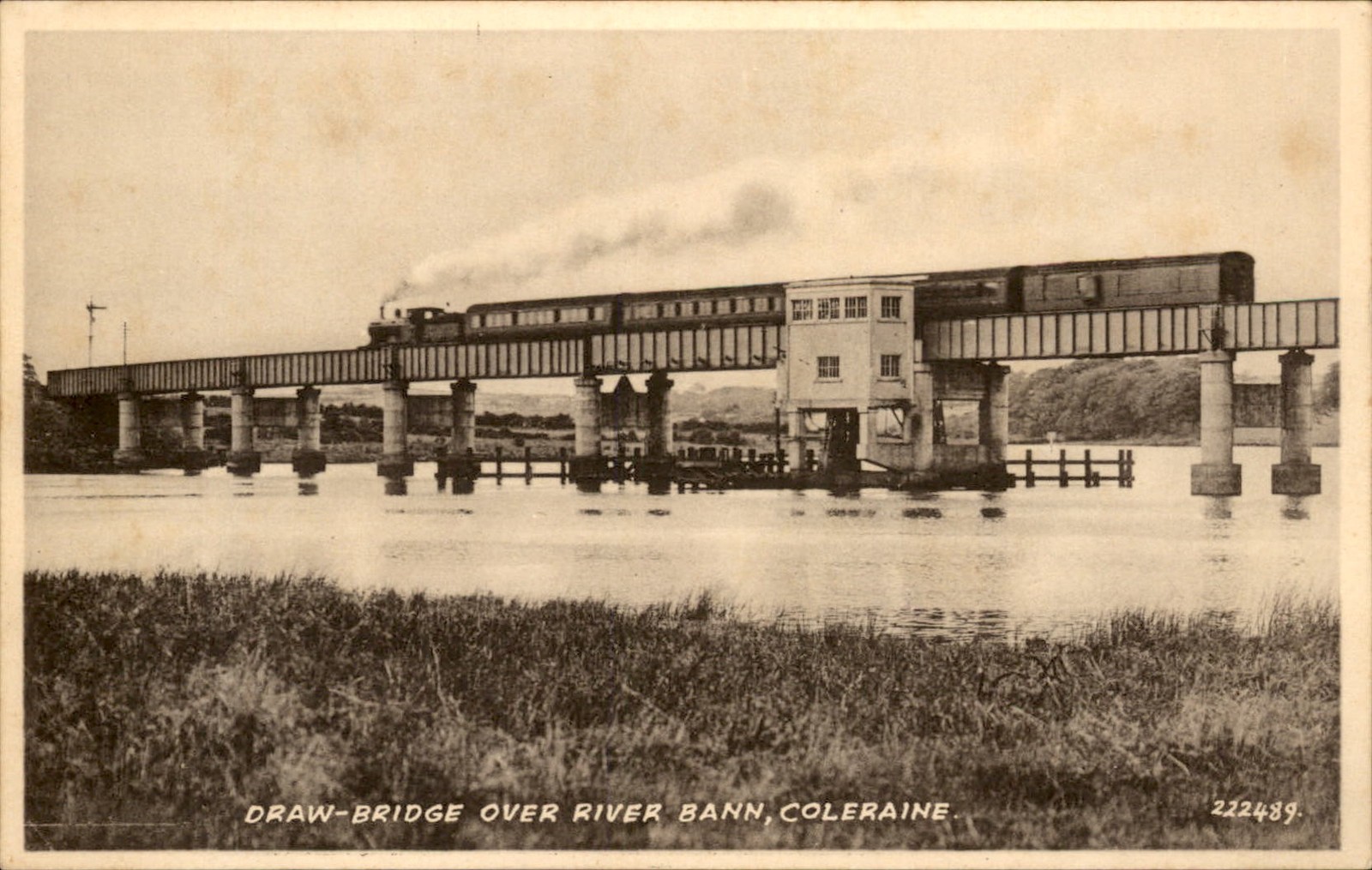 Coleraine Draw-Bridge over River Bann c1900s-10s Vintage Postcard