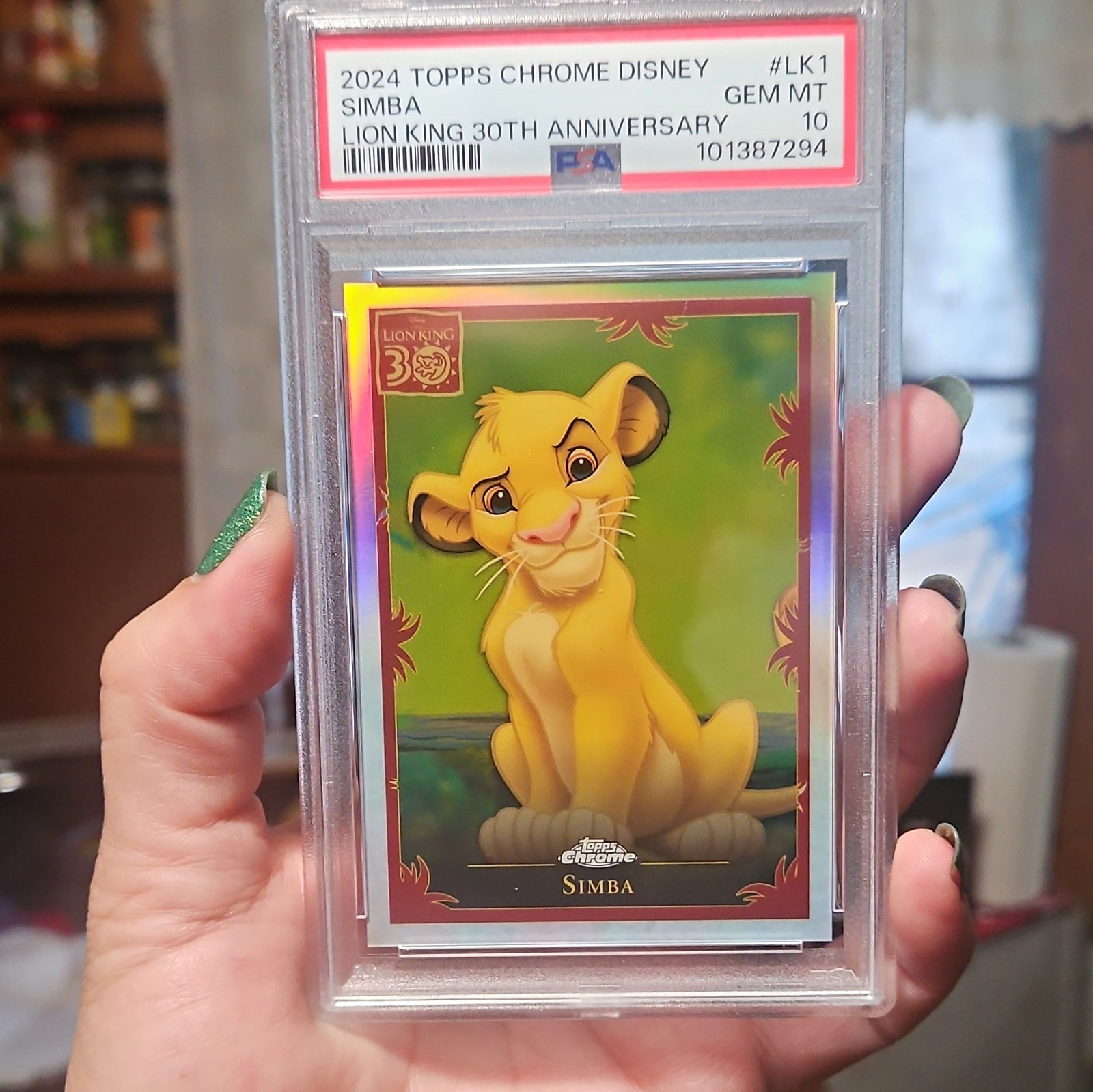 Topps 2024 Topps Chrome Disney Lion King 30th Anniversary Simba #LK-1 Graded