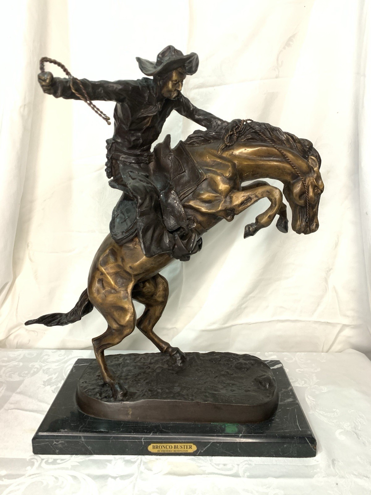 Bronco Buster Frederic Remington Cowboy Horse Statue $1,800 OBO