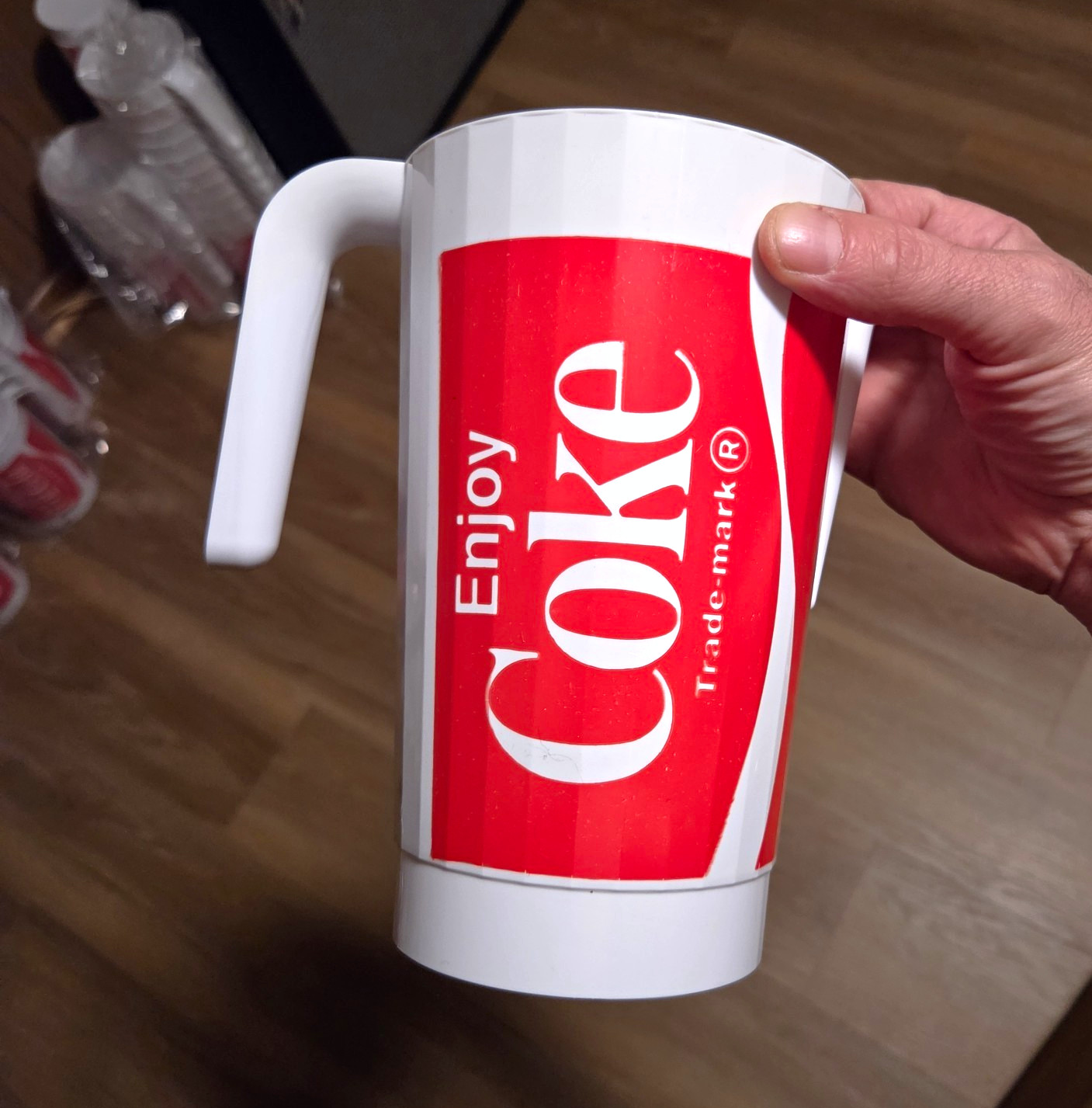 NOS Vintage 1980s Coca-Cola White Plastic Pitcher – Anchor Hocking Model 5686