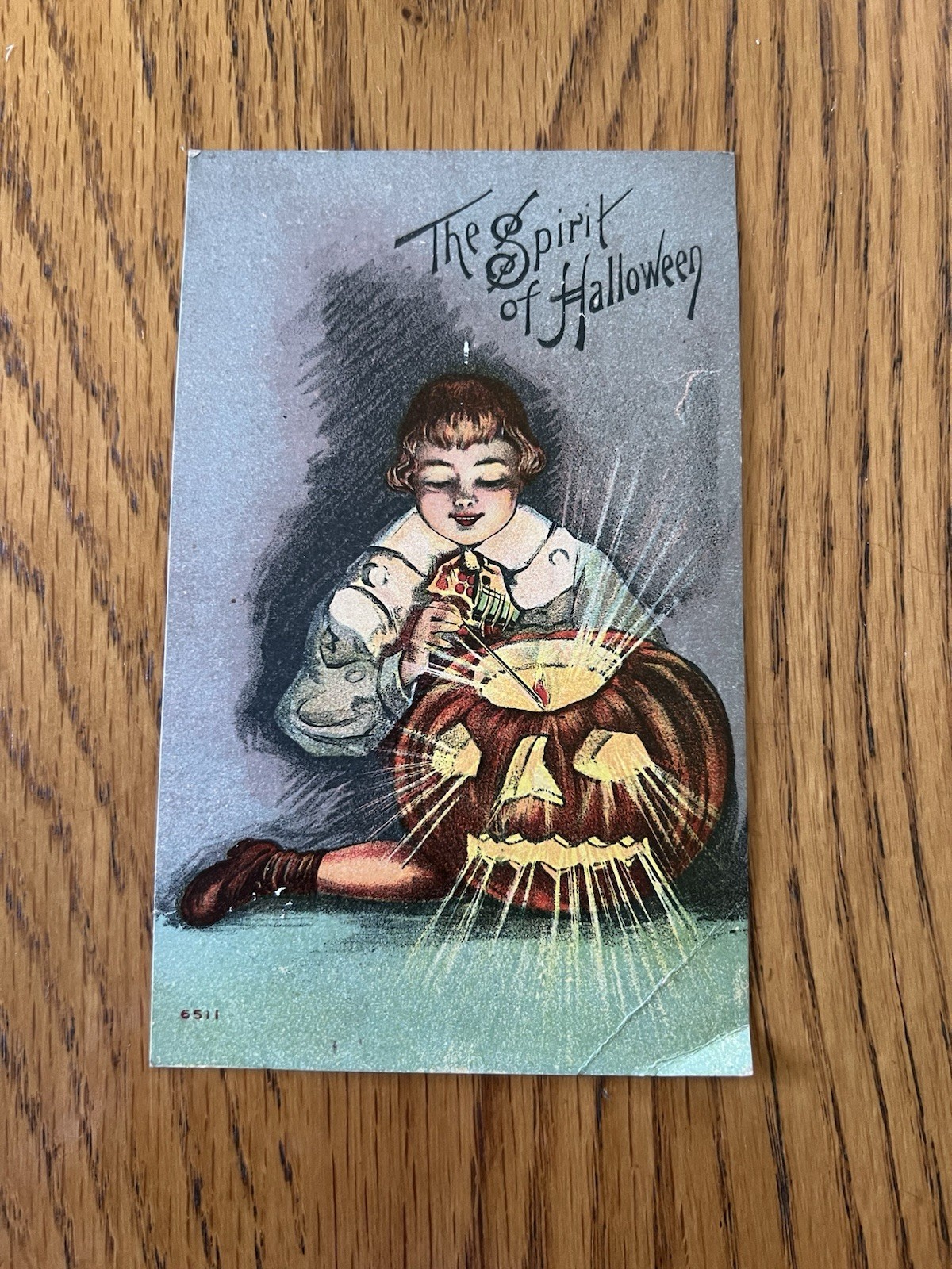 Vintage 1914 Halloween Postcard “The Spirit Of Halloween” Series 6511 Iowa Postm