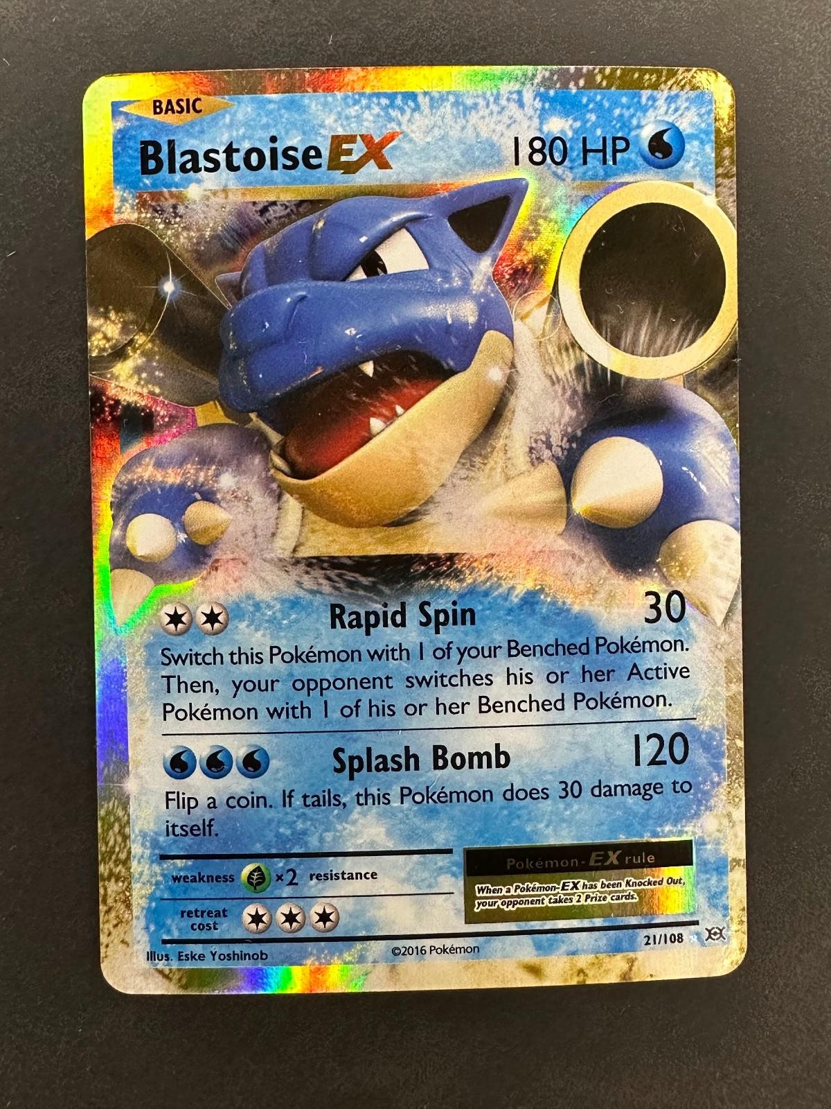 BLASTOISE EX 21/108 HOLO EX RARE EVOLUTIONS POKEMON MP