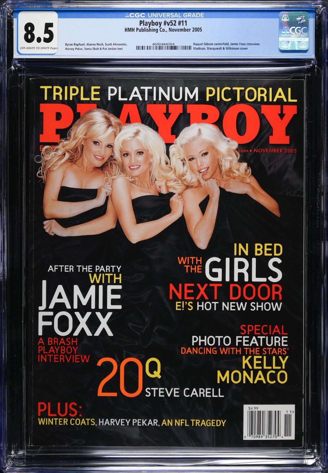 CGC 8.5 Playboy Nov 2005 Girls Next Door Jamie Foxx Steve Carell Kelly Monaco