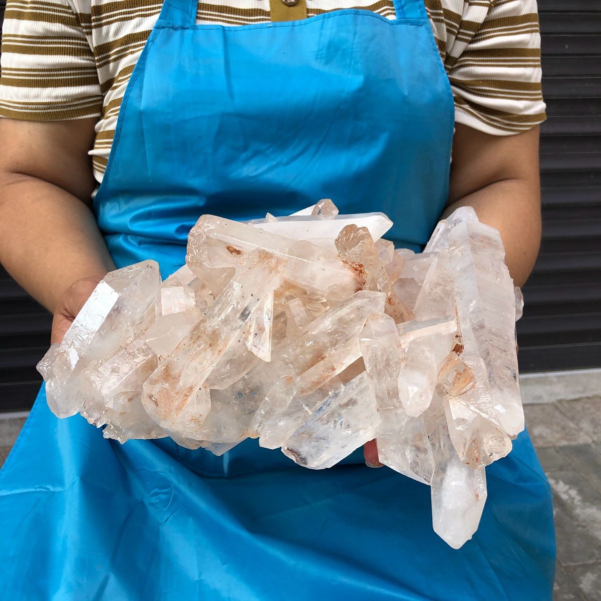 10.49LB Natural Transparent White Crystal Obelisk Quartz Cluster Mineral
