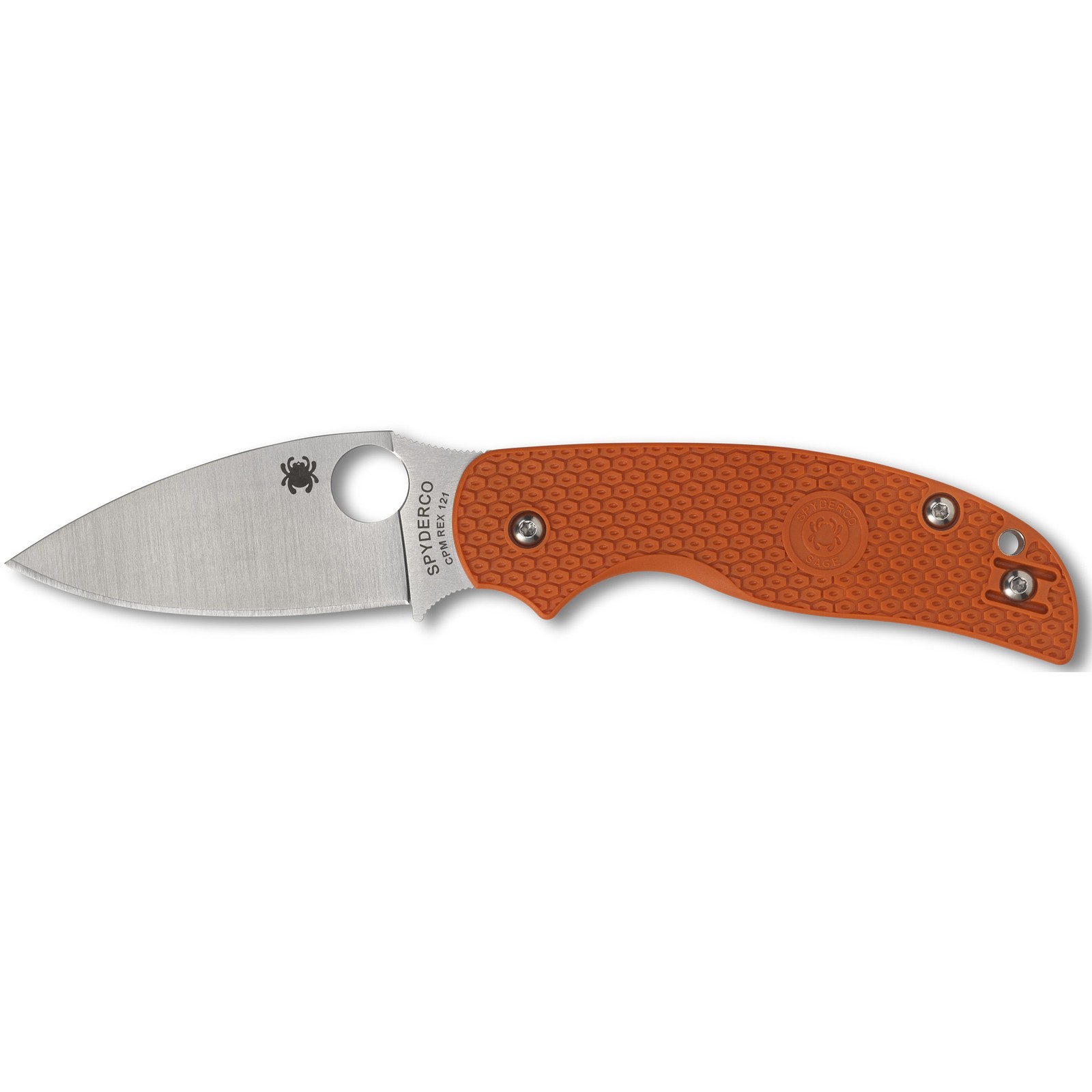 Spyderco Sage 5 Lightweight CPM REX 121 Folding Knife Burnt Orange FRN C123BORP Spyderco Sage 5 Lightweight CPM REX 121 Folding Knife Burnt Orange FRN C123BORP