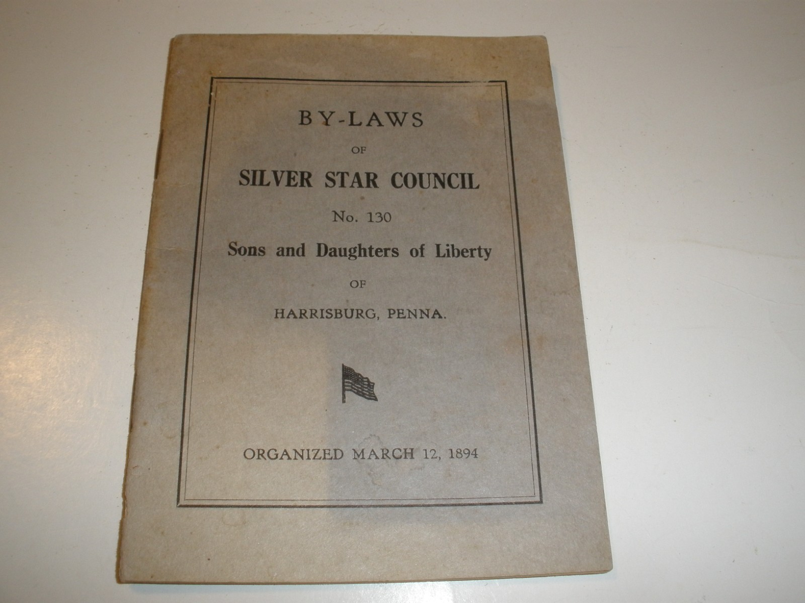 1894 By-Laws of Silver Star Council Sons & Daughters of Liberty 1935 (L3)