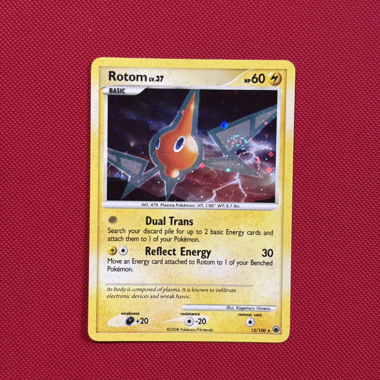 Pokémon Rotom Holo Rare Majestic Dawn 13/100 Holo LP Holo Bleed & Double Swirl