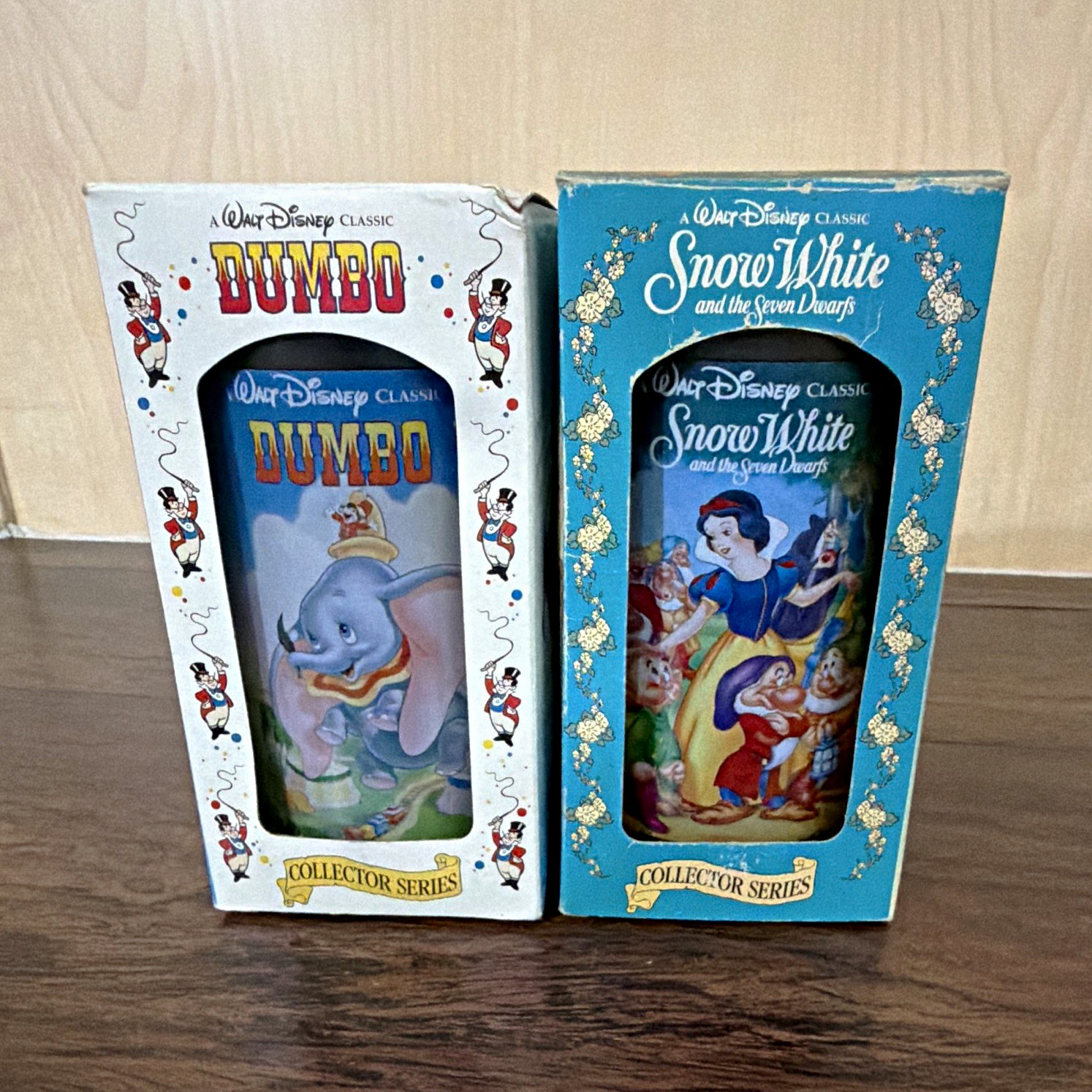 Vintage 1994 Walt Disney Classic Collector Series Glasses Dumbo & Snow White Box