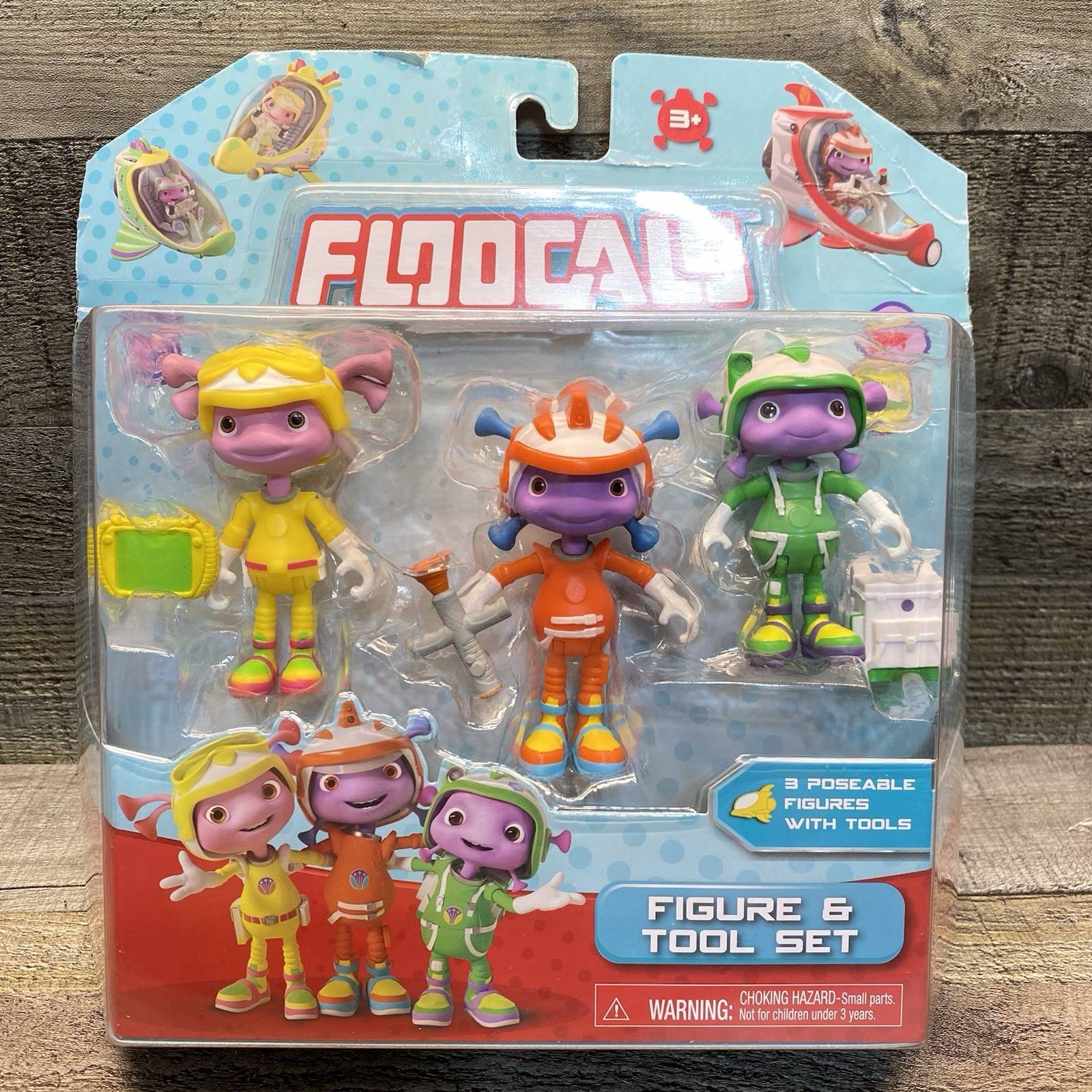 Floogals Just Play 3 Pack Figures & Tool Set Boomer Fleeker & Flo, New