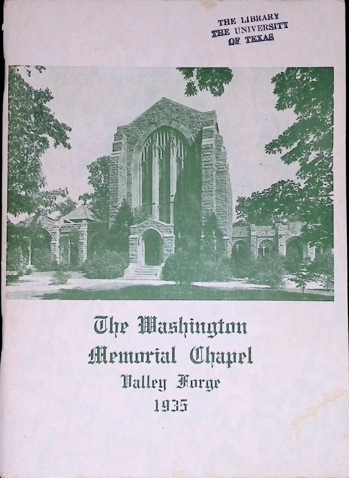 The Washington Memorial Chapel Valley Forge 1935 Booklet Vintage Travel Pennsylv