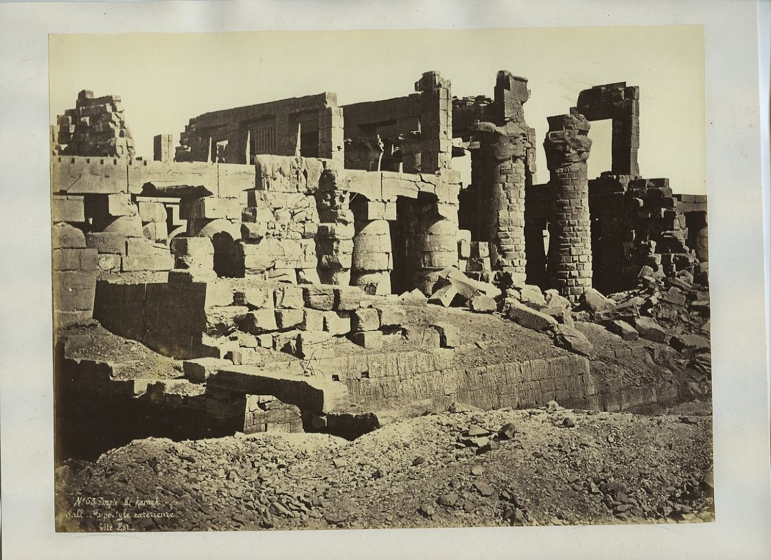 Temple Karnak Hypostyle Hall Ruins Egypt c1870s VTG Photo