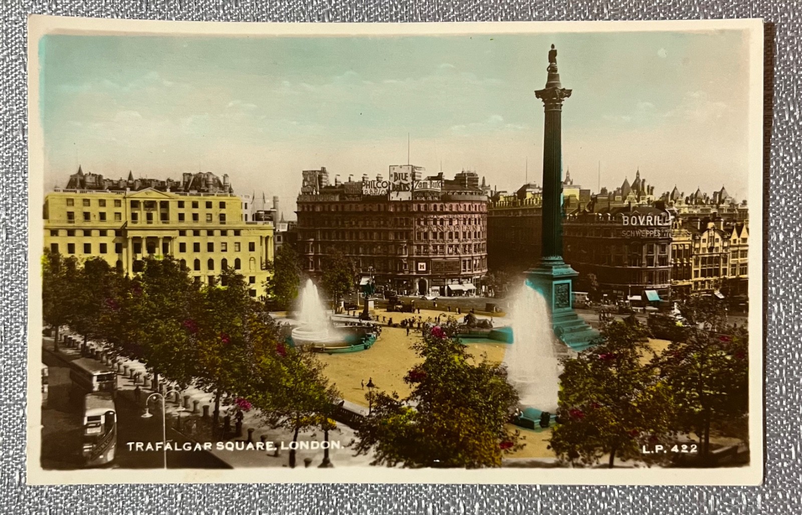 Vintage Postcard  Trafalgar Square, London - Printed in Great Britain mid 1900\'s