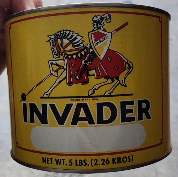 Vintage NOS New Old Stock Invader Motor Oil Grease Cans