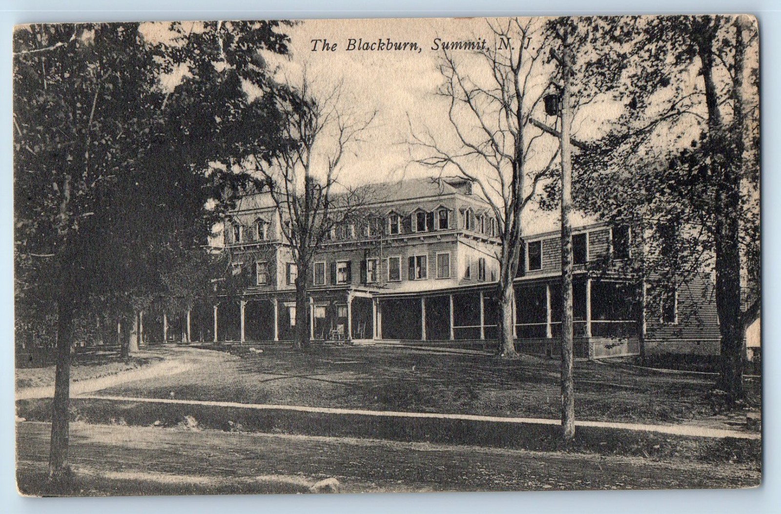 c1910 Summit New Jersey NJ Vintage Postcard Blackburn Front Building Entrance