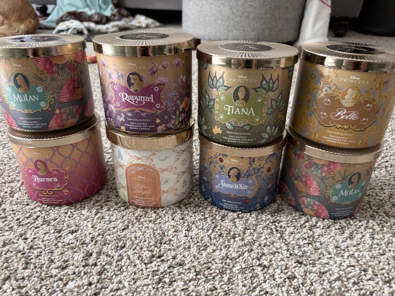 Bath & Body Works Disney Princess Soy Wax Blend Scented Candles Set