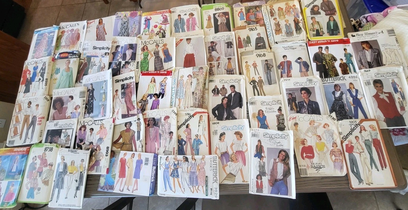 Lot Of 47 Vintage Sewing Patterns Womens Clothing Misses
