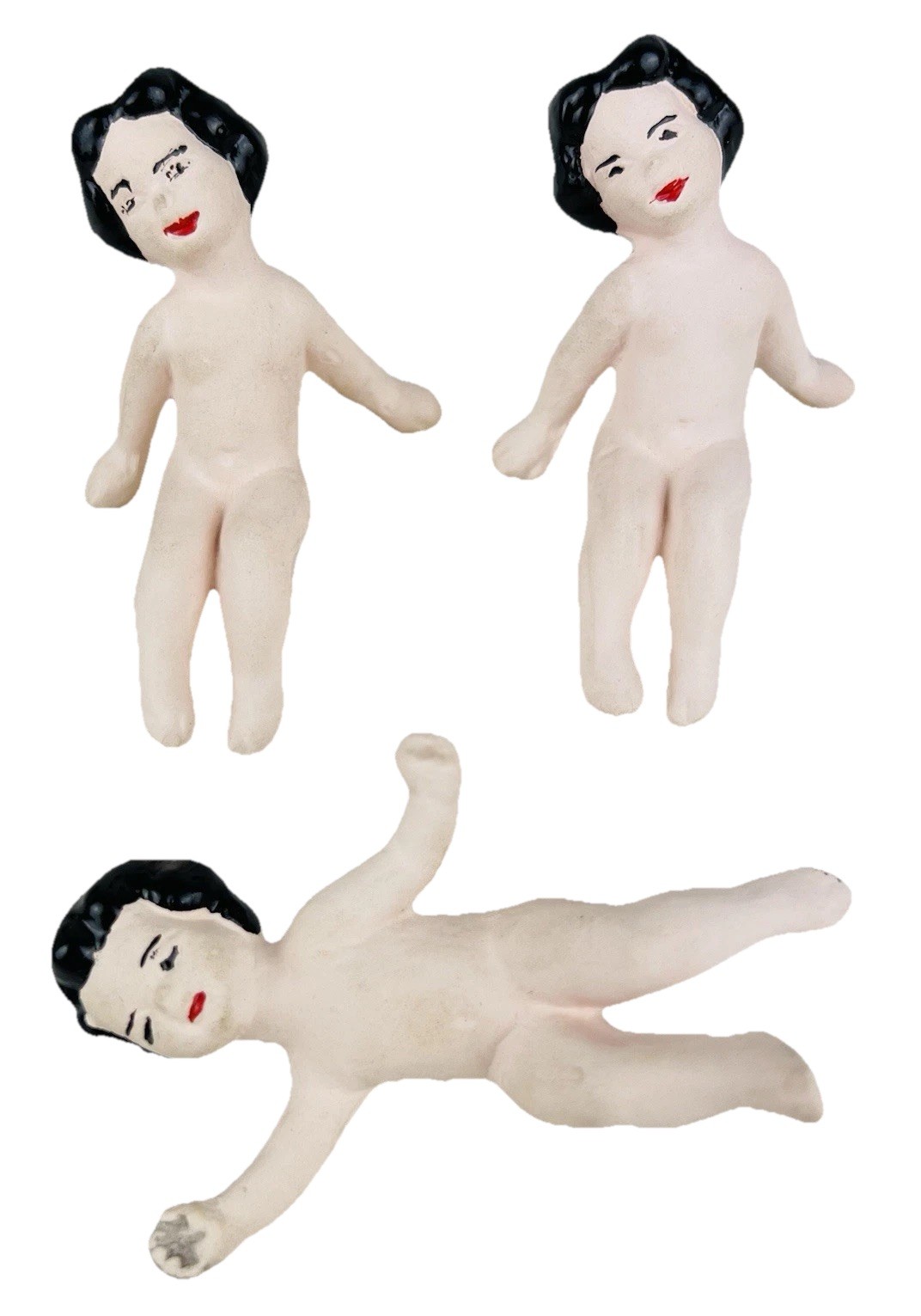 VNTG Frozen Charlie Charlotte Bisque Porcelain Doll Antique Germany Lot  x3