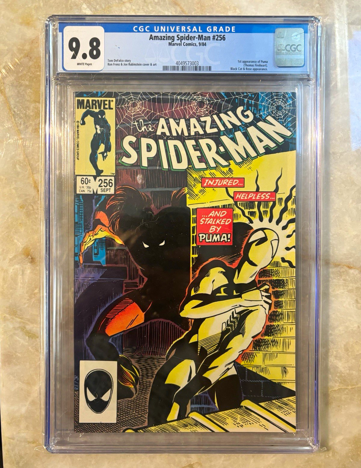 Amazing Spider-Man #256 (1984) Marvel CGC 9.8 1st Puma, Black Cat, Rose