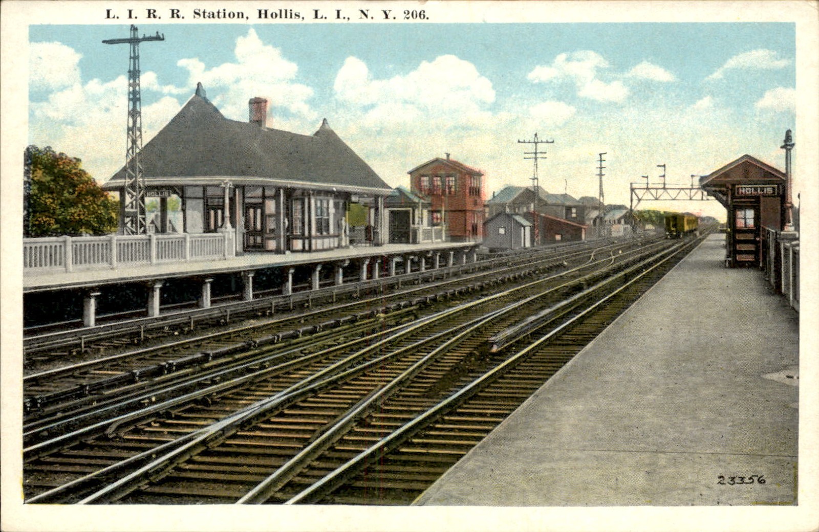 Hollis NY L.I.R.R. Station Miller Art Co., Inc. c1900s-10s Vintage Postcard bhn