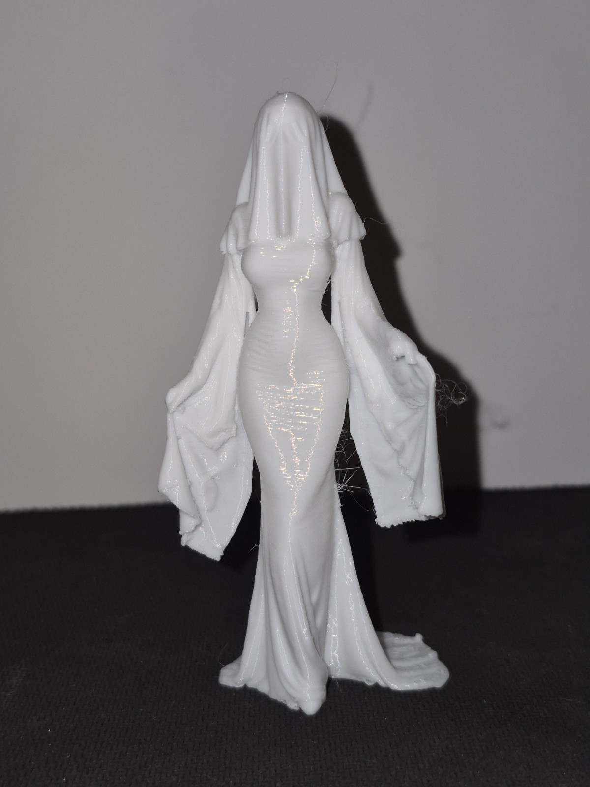 Collectible White Gothic Veiled Ghost Bride Desk Figurine