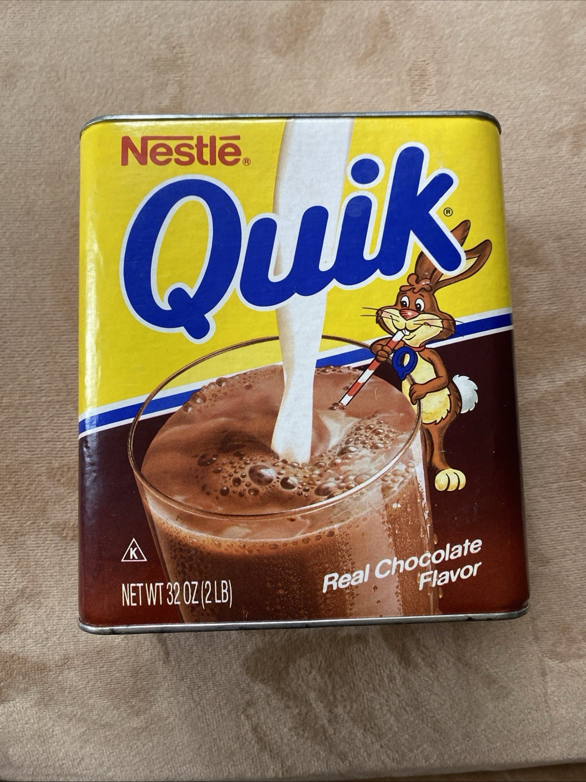 Nestle Quik 32 Oz  Cardboard Container Vintage 1990s Sealed