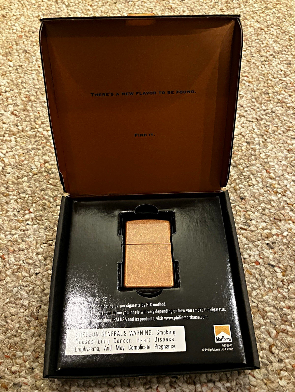 Zippo 2003 Vintage Lighter, Marlboro NO. 27, Unfired, never used, in box.