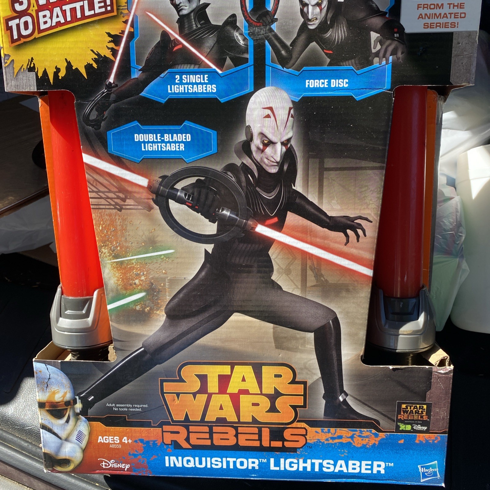 RARE 2014 Star Wars Rebels Inquisitor Double Bladed Red Lightsaber Hasbro NEW